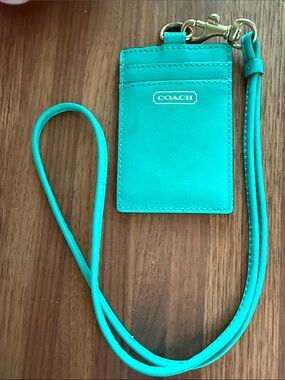 COACH Cardholder Lanyard with Gold Hardware